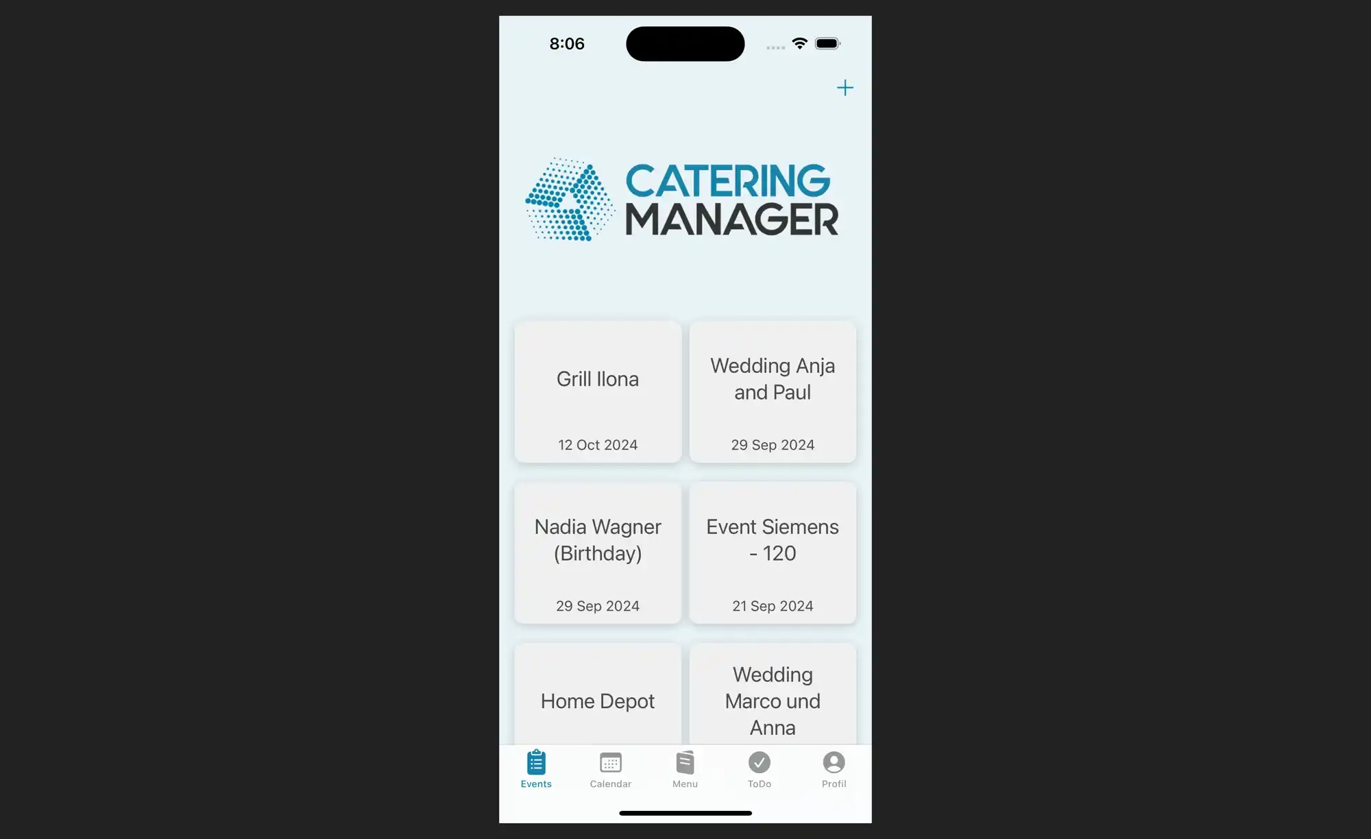 Catering Manager — iOS App