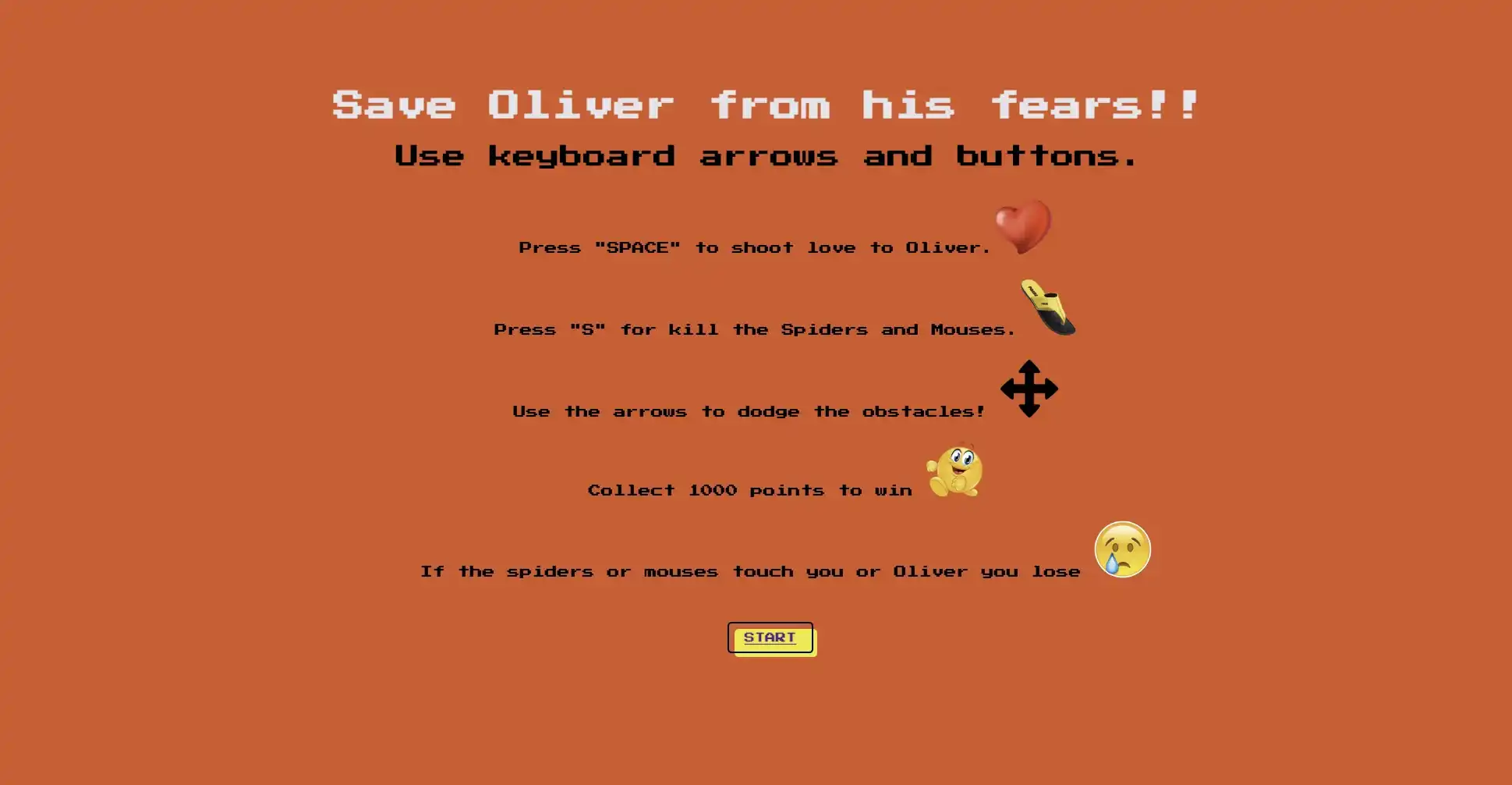 Save Oliver from His Fears — Browser Game