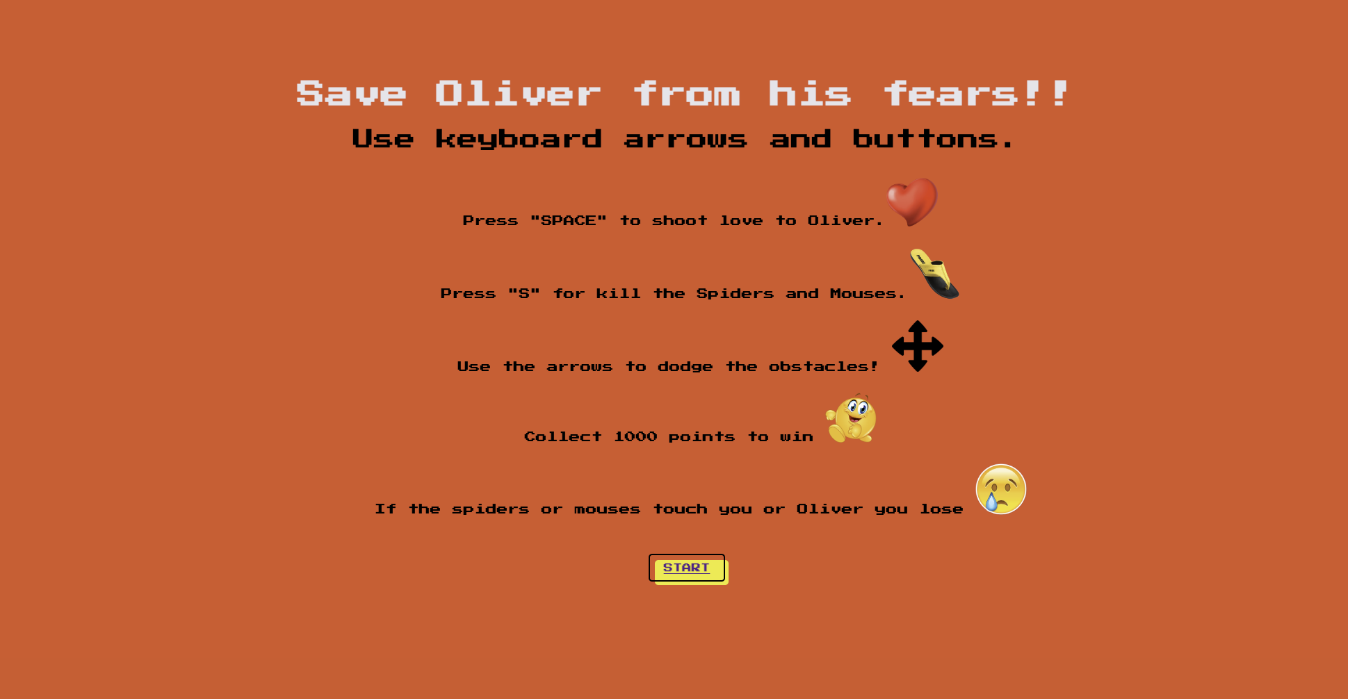 Save Oliver from His Fears Game